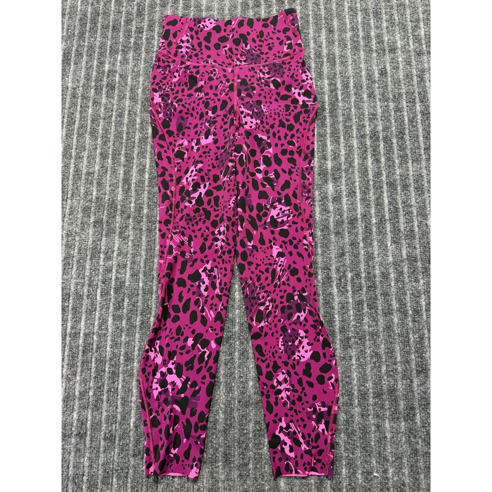 Lululemon Base Pace High Rise Running 25'' Sz 2 Pink Leopard Activewear Sporty